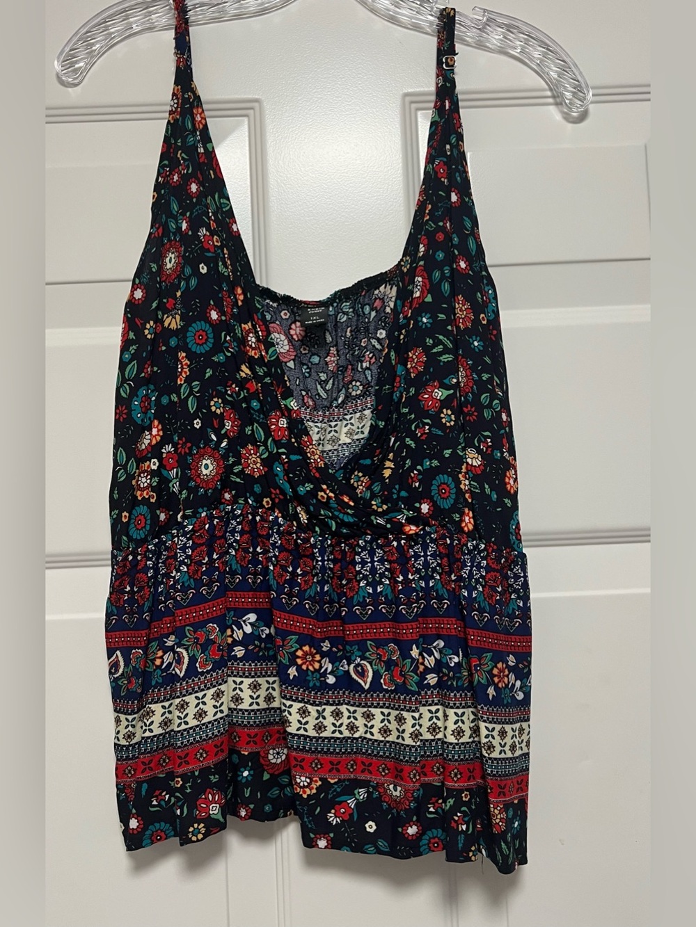 SHEIN Curve Floral Colorful Lightweight Adjustable Strap Babydoll Top -New
